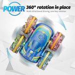 JC04P 2.4G Remote Control 4WD Amphibious Stunt Car Toy Gift with LED Lights, Dual Controller (CE / CPC / ASTM / EN71 Certified)