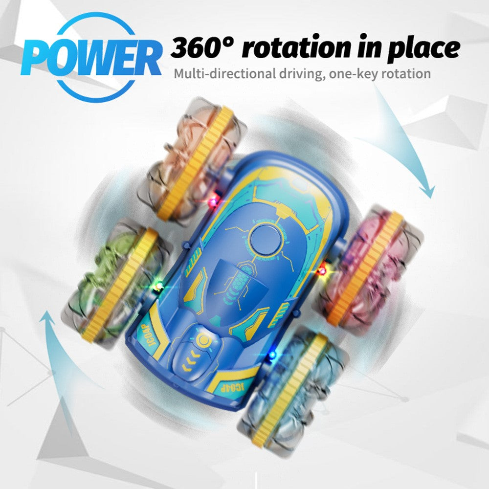 JC04P 2.4G Remote Control 4WD Amphibious Stunt Car Toy Gift with LED Lights, Dual Controller (CE / CPC / ASTM / EN71 Certified)
