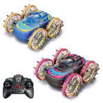 JC04P 2.4G Remote Control 4WD Amphibious Stunt Car Toy Gift with LED Lights, Dual Controller (CE / CPC / ASTM / EN71 Certified)