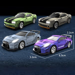 Mini RC Car 1:64 Scale Desktop Drift Car 4WD Remote Control High Speed Plastic Racing Toy