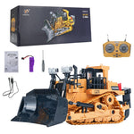 1046 2.4G Remote Control 9 Channel RC Construction Vehicle Gift 1:24 Tracked Heavy Bulldozer, 3KG Load Capacity