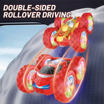 998 Remote Control Stunt Car Kids 2.4G Double Sided Flip Rolling Vehicle Toy with Cool Light