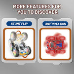 998 Remote Control Stunt Car Kids 2.4G Double Sided Flip Rolling Vehicle Toy with Cool Light