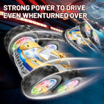 998 Remote Control Stunt Car Kids 2.4G Double Sided Flip Rolling Vehicle Toy with Cool Light