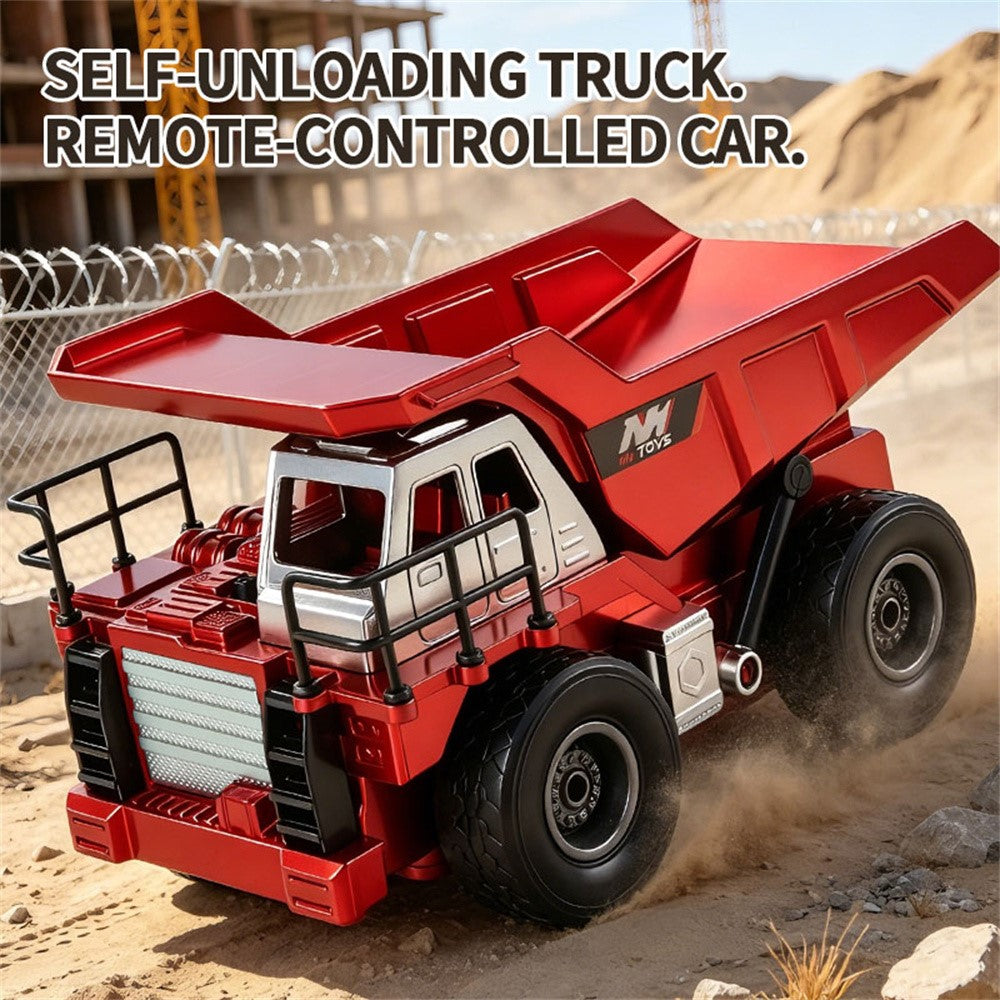 1:20 Scale Remote Control Dump Truck 9-Channal 360 Degree Rotation RC Construction Engineering Vehicle for Kids