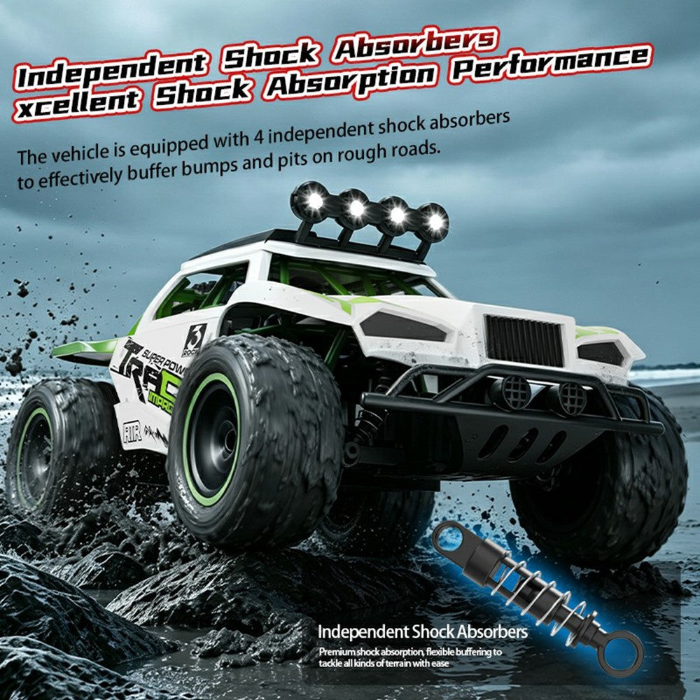 C35 1:18 RC Terrängfordon med 2 Batterier 4WD 2.4GHz 28-30km/h LED-lampor för terrängkörning