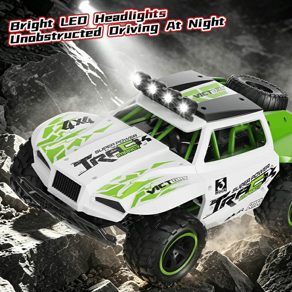C35 1:18 RC Terrängfordon med 2 Batterier 4WD 2.4GHz 28-30km/h LED-lampor för terrängkörning