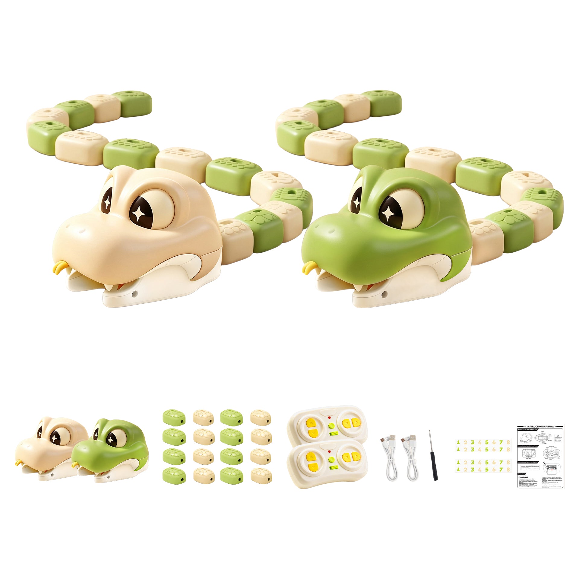 Two Player Magnetic Snake Toy Remote Control Battle Game 4 Learning Modes USB Rechargeable for Children