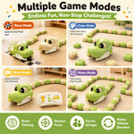 Two Player Magnetic Snake Toy Remote Control Battle Game 4 Learning Modes USB Rechargeable for Children