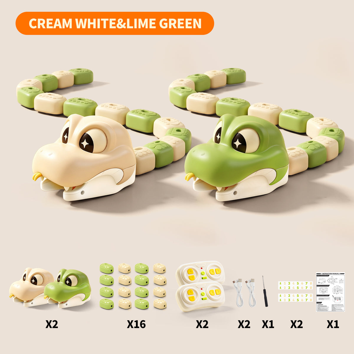 Two Player Magnetic Snake Toy Remote Control Battle Game 4 Learning Modes USB Rechargeable for Children
