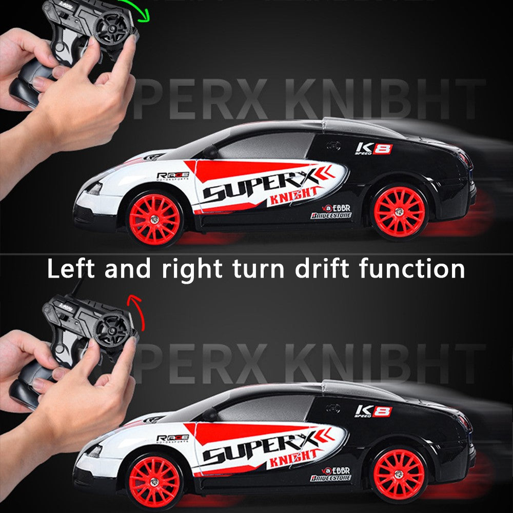 RC Driftbil 1/24 2,4 GHz 4-hjuls fjärrstyrd racingbil för barn, pojke, leksak (klassisk version)
