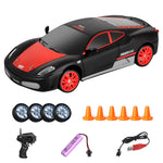 RC Driftbil 1/24 2,4 GHz 4-hjuls fjärrstyrd racingbil för barn, pojke, leksak (klassisk version)