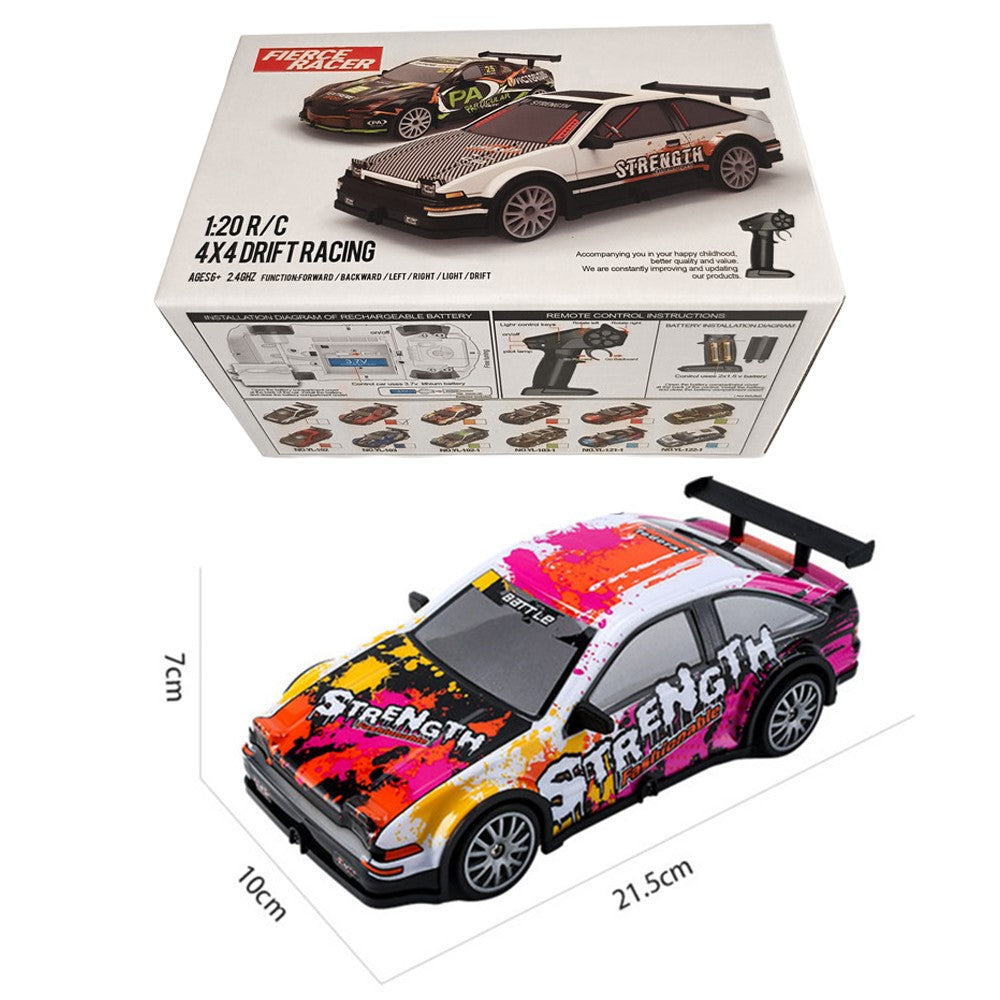 1:20 4WD Drift 2.4G Remote Control Racing Car Model with Light Children Toy