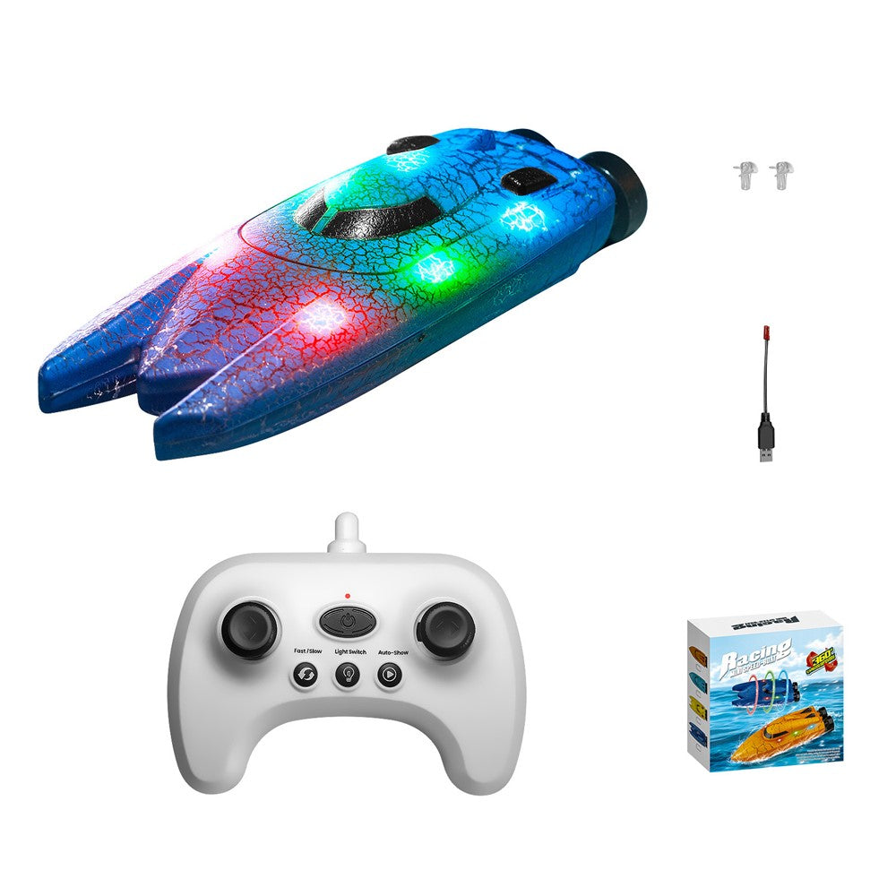 826 2.4G Remote Control Mini Boat Electric Stunt RC Speedboat with LED Light Children Toy Gift