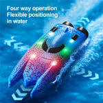 826 2.4G Remote Control Mini Boat Electric Stunt RC Speedboat with LED Light Children Toy Gift