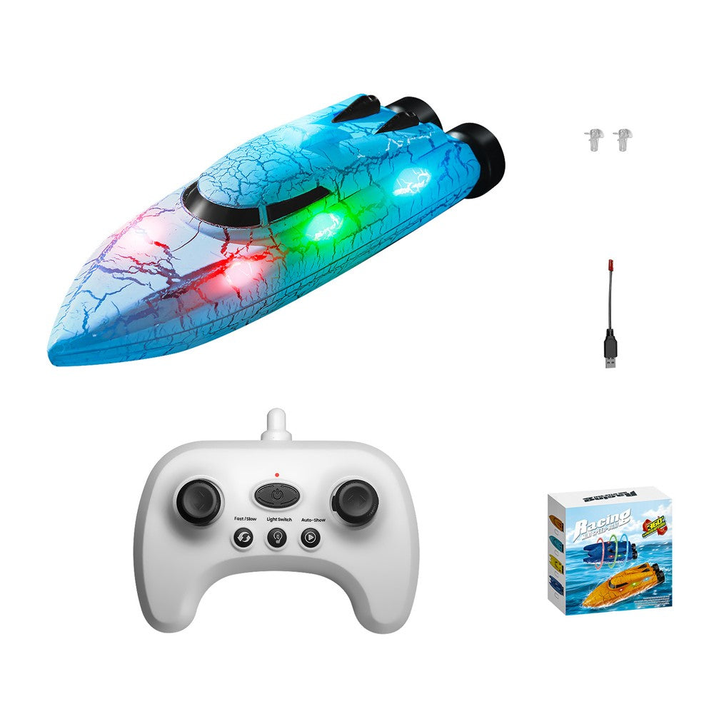 826 2.4G Remote Control Mini Boat Electric Stunt RC Speedboat with LED Light Children Toy Gift