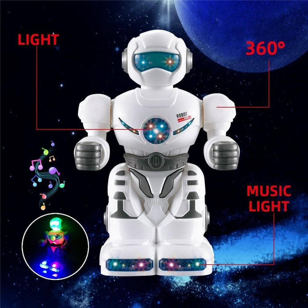 0633 Robotleksak Elektrisk Musikalisk Dansleksak med Blinkande Ljus 360 Graders Rotation för Barn