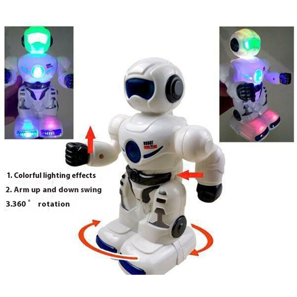 0633 Robotleksak Elektrisk Musikalisk Dansleksak med Blinkande Ljus 360 Graders Rotation för Barn