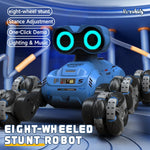 YT6639 8 Wheels Stunt Robot Remote Control Car with LED Light and Music Kids Toy