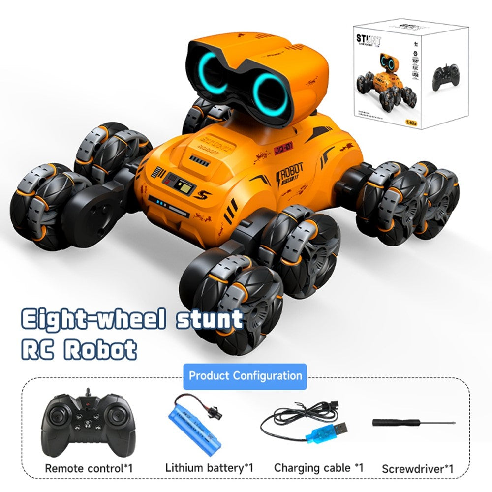 YT6639 8 Wheels Stunt Robot Remote Control Car with LED Light and Music Kids Toy