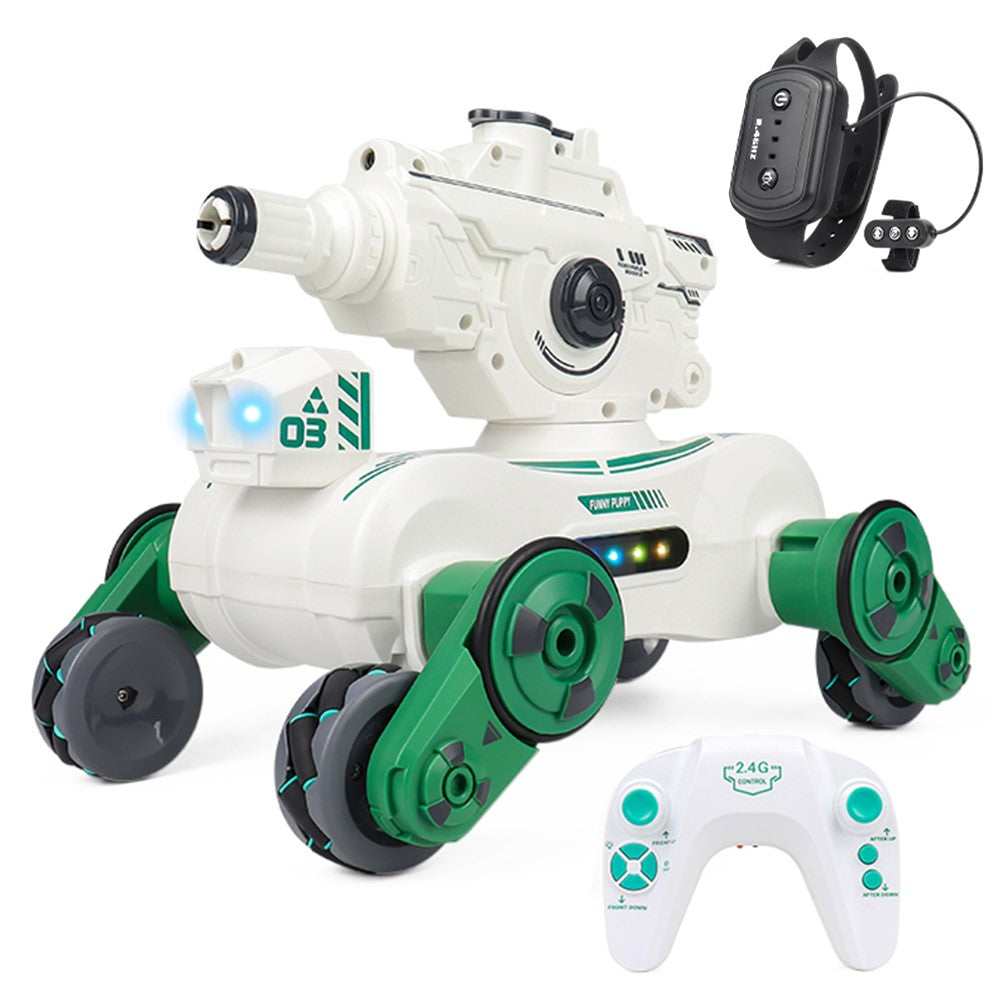 JC013 2.4G RC Mechanical Battle Dog Four Wheels Drive Water Bomb Spray Toy Gift, Dual Controller (CE / CPC / EN71 / ASTM Certified)