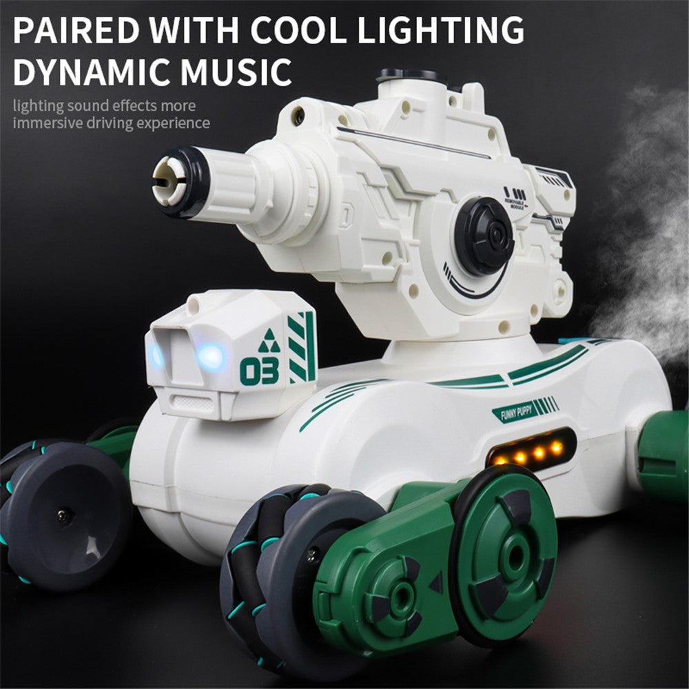 JC013 2.4G RC Mechanical Battle Dog Four Wheels Drive Water Bomb Spray Toy Gift, Dual Controller (CE / CPC / EN71 / ASTM Certified)