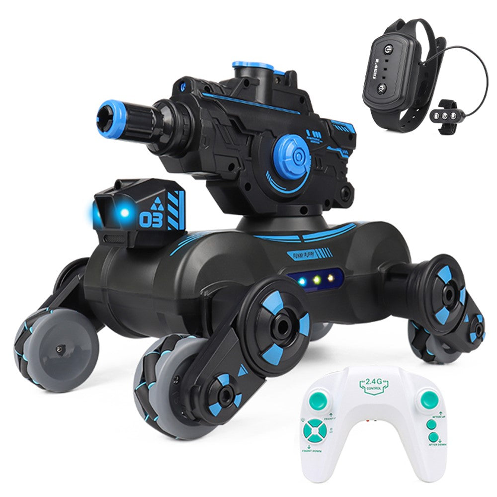JC013 2.4G RC Mechanical Battle Dog Four Wheels Drive Water Bomb Spray Toy Gift, Dual Controller (CE / CPC / EN71 / ASTM Certified)