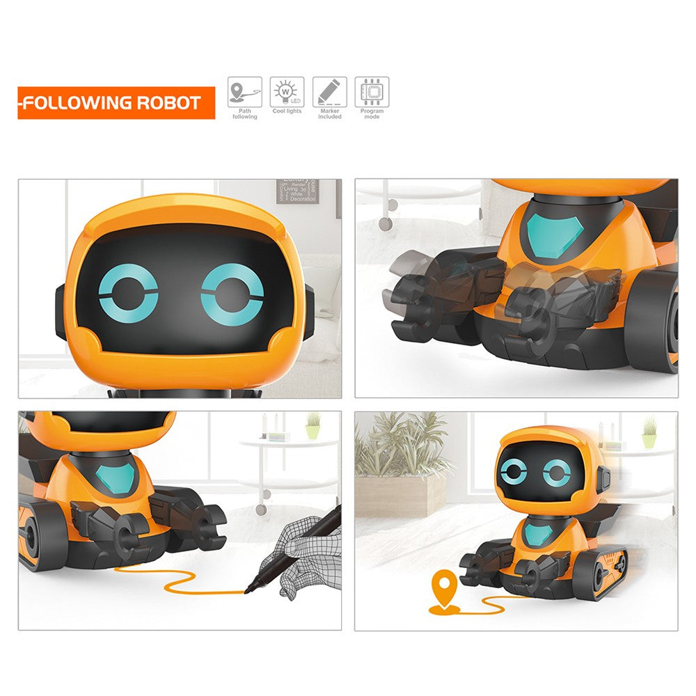 JLY TOYS För Barn Kollisionssäker Linjeföljande Smart Robotleksak med Ljudeffekter