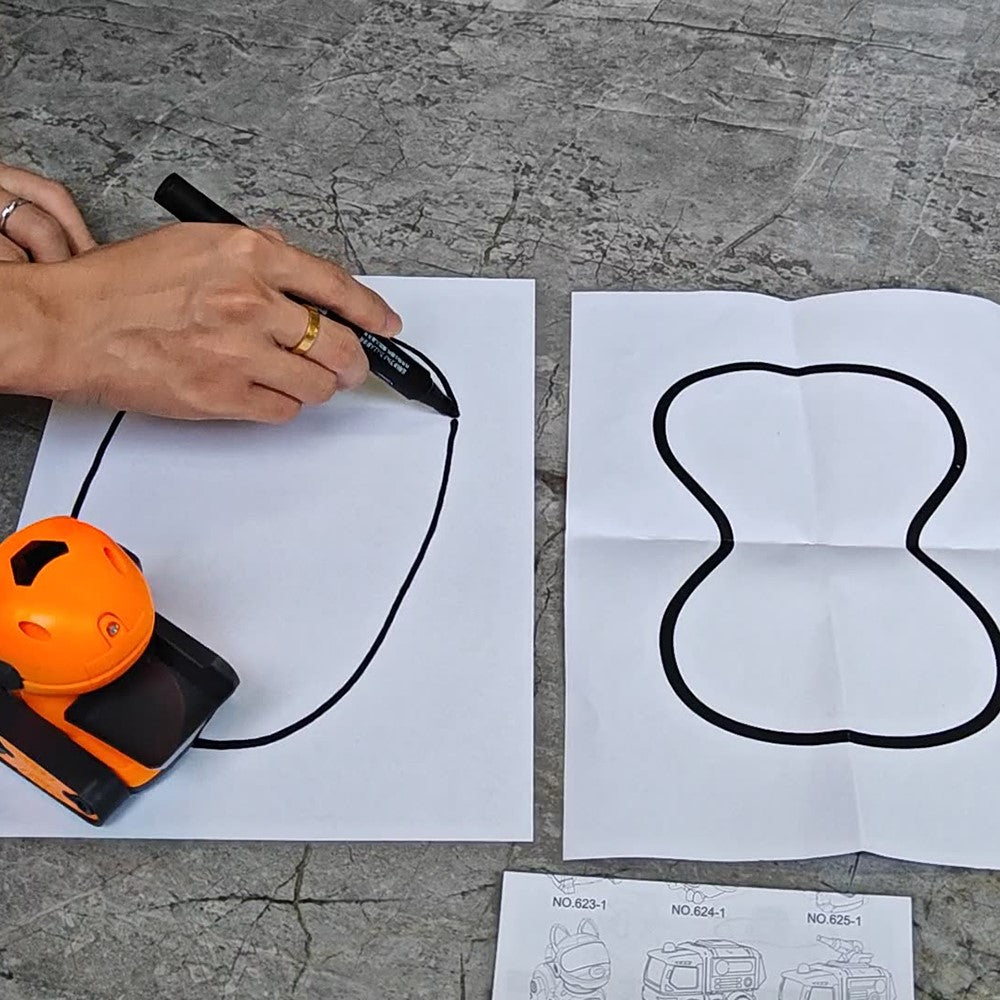 JLY TOYS För Barn Kollisionssäker Linjeföljande Smart Robotleksak med Ljudeffekter