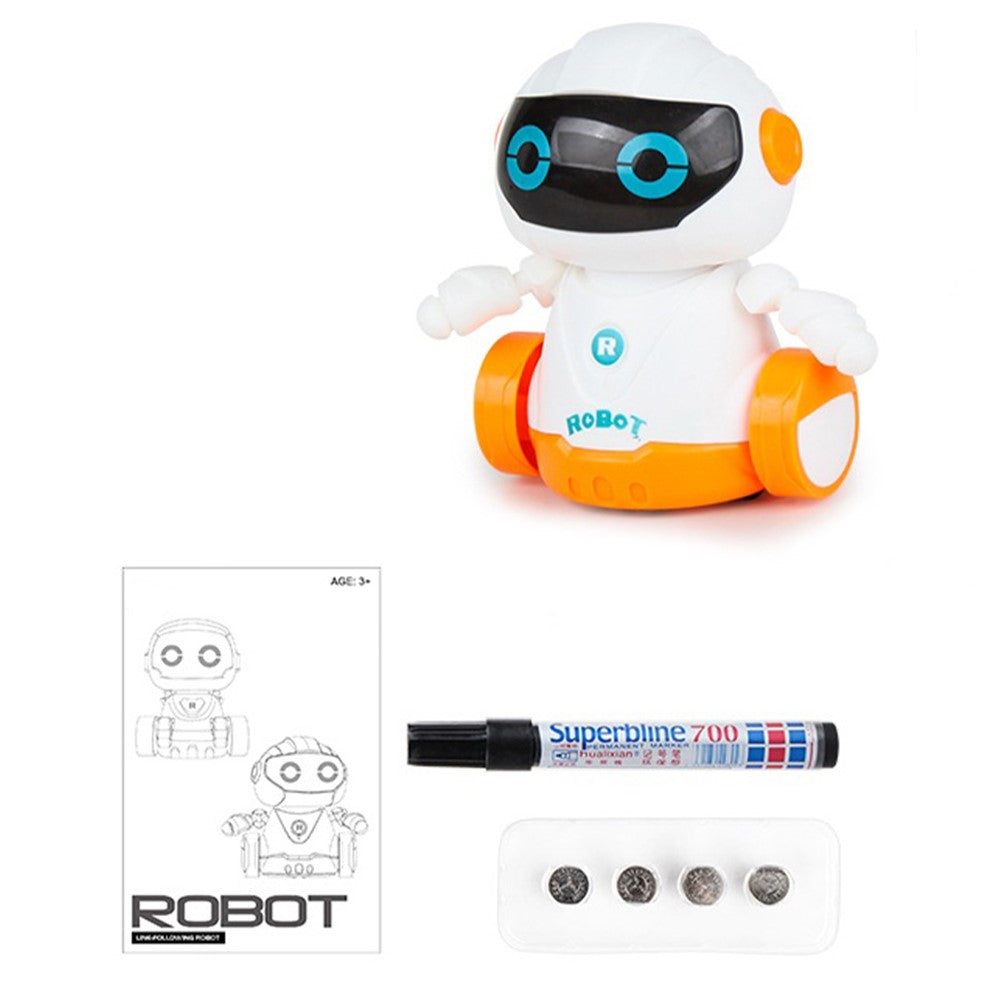 JLY TOYS För Barn Kollisionssäker Linjeföljande Smart Robotleksak med Ljudeffekter