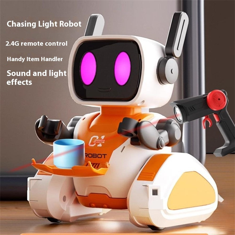 3888 Light-Chasing RC Robot Toy for Kids Programmable Educational Toy with Sound / Light Effects