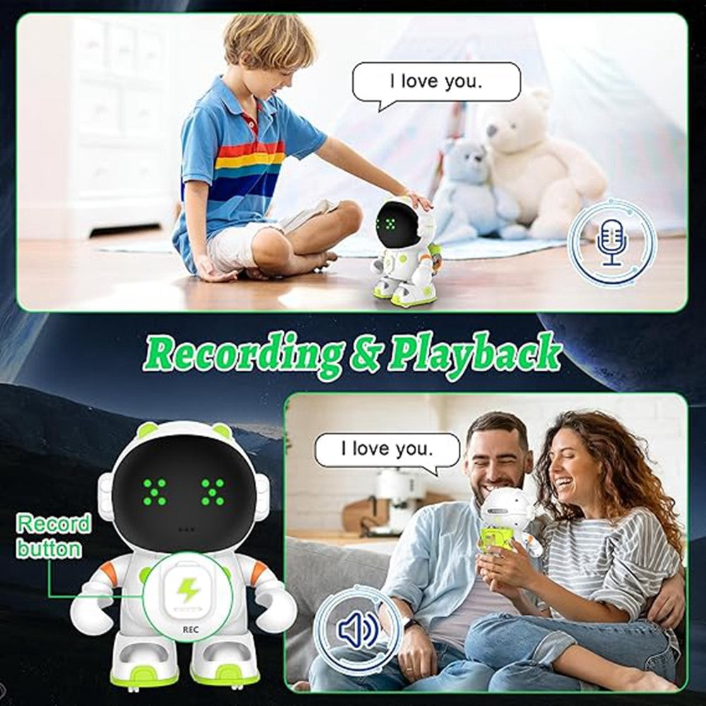 AT100 Smart Robot Toy Interactive Voice Controlled Astronaut Toy with Touch Sensors  /  Recording Function for Kids