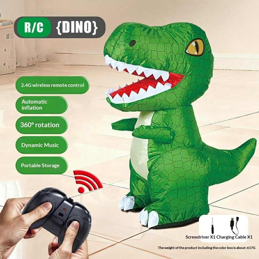 SJL7616 Uppblåsbar Dinosaurie 2.4G Trådlös Fjärrkontroll Elektrisk Tyrannosaurus Rex Barnleksak med Musik