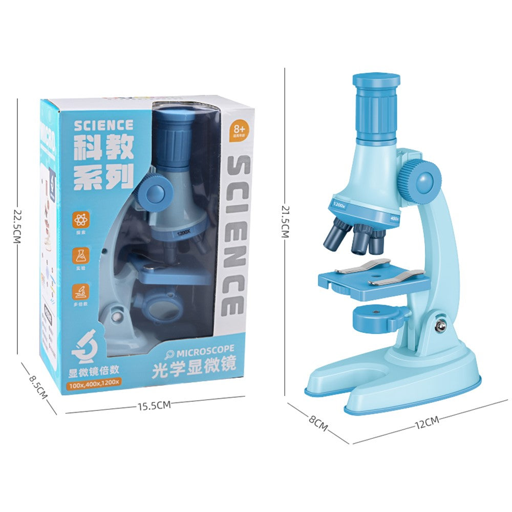C2501 Children Calibrated 1200X Microscope Educational Toy STEM Optical Science Kit for Biology Experiments