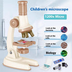 C2501 Children Calibrated 1200X Microscope Educational Toy STEM Optical Science Kit for Biology Experiments
