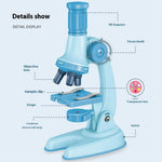 C2501 Children Calibrated 1200X Microscope Educational Toy STEM Optical Science Kit for Biology Experiments