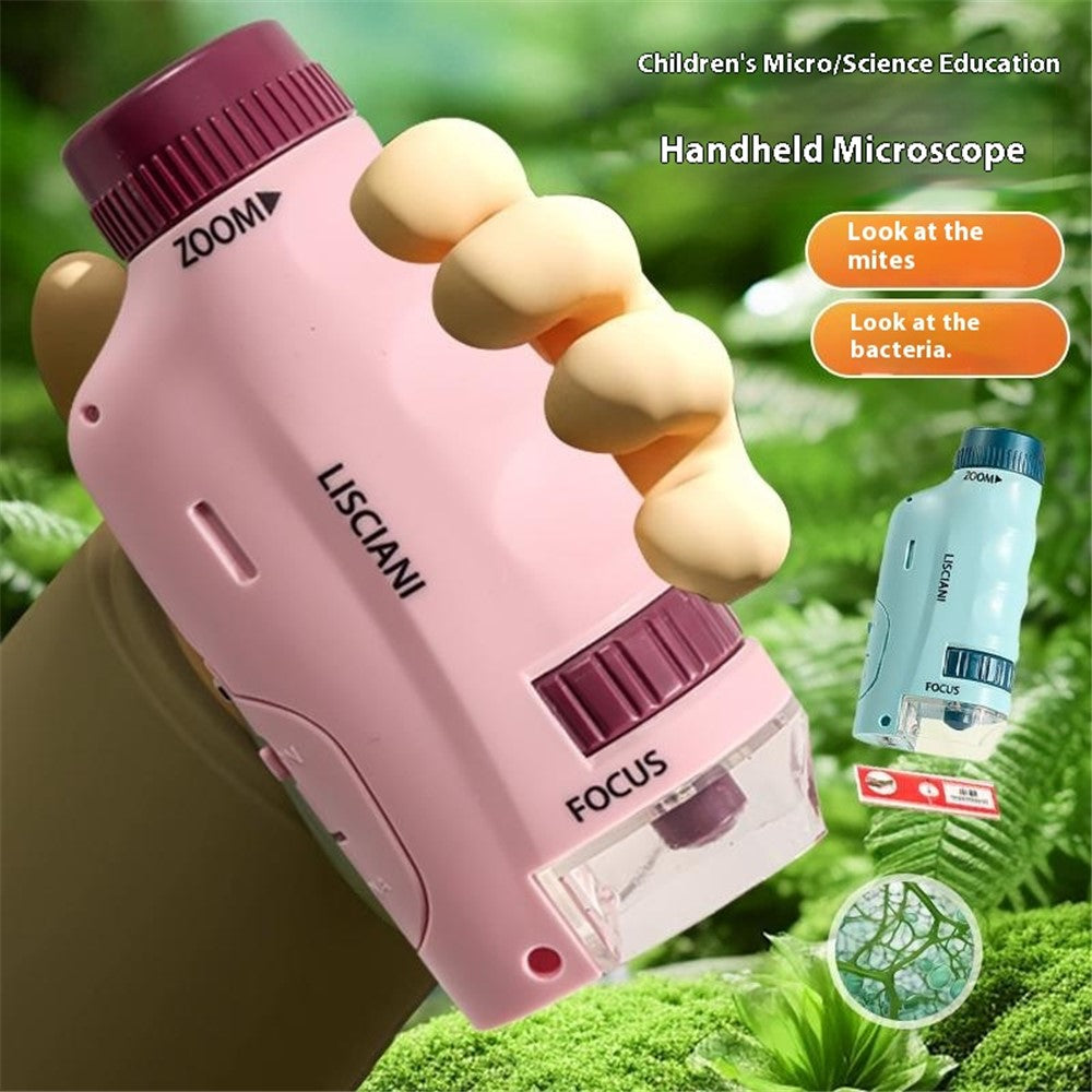 2508 Children Calibrated 180X Microscope Handheld Portable STEM Optical Microscope Experiment Science Toy