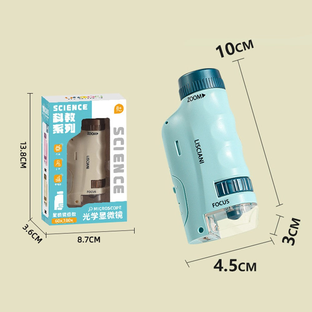 2508 Children Calibrated 180X Microscope Handheld Portable STEM Optical Microscope Experiment Science Toy