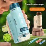 2509 Children Calibrated 180X Microscope with Base Handheld Portable STEM Optical Microscope Educational Toy