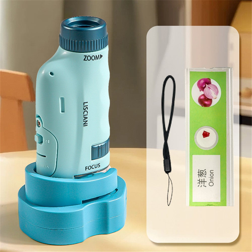 2509 Children Calibrated 180X Microscope with Base Handheld Portable STEM Optical Microscope Educational Toy