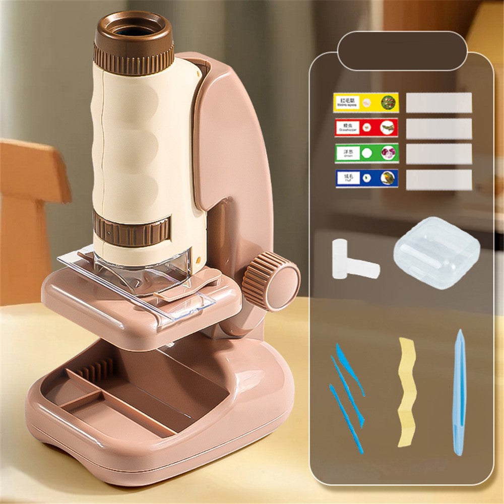 2507 Portable Handheld Microscope with Stand for Kids 180X Magnification STEM Optical Microscope Educational Tool