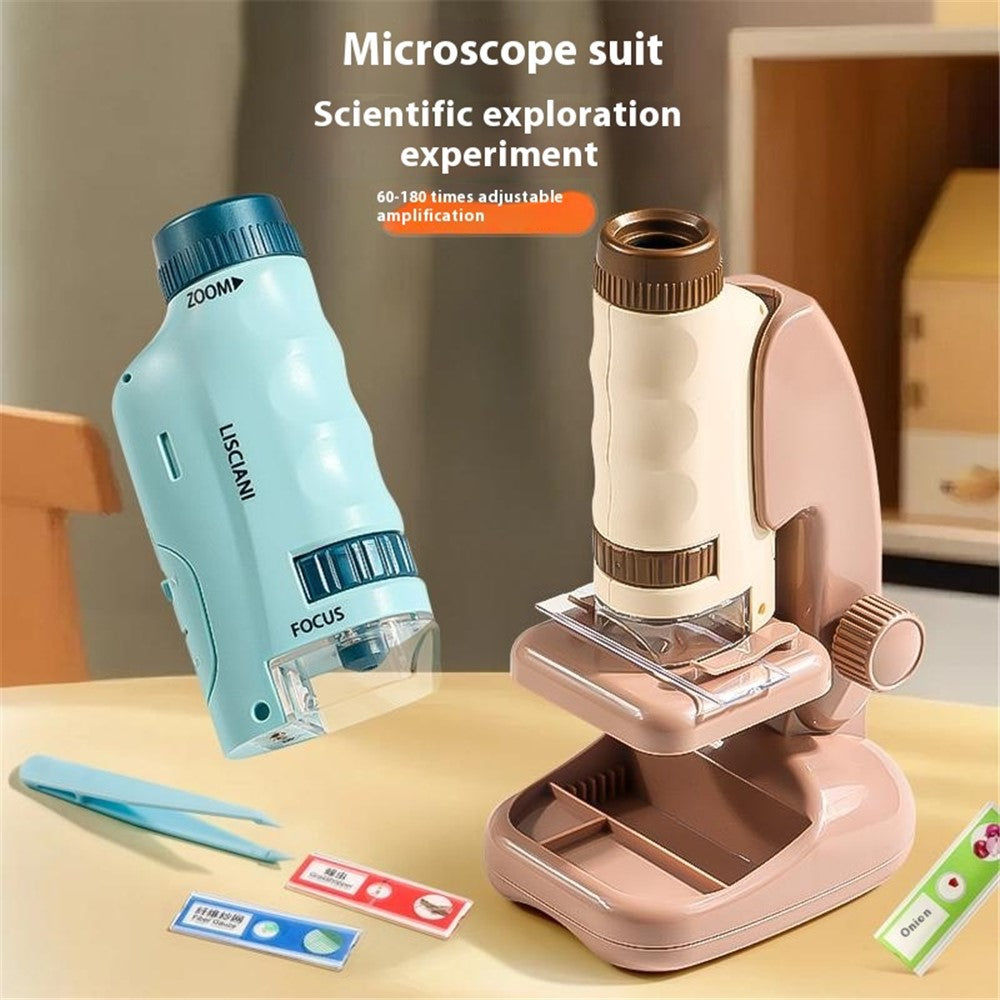 2507 Portable Handheld Microscope with Stand for Kids 180X Magnification STEM Optical Microscope Educational Tool