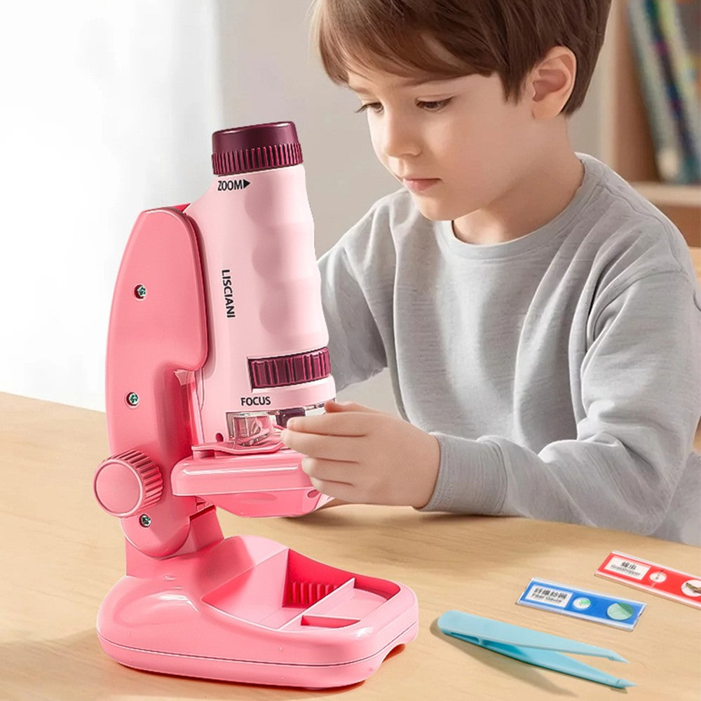2507 Portable Handheld Microscope with Stand for Kids 180X Magnification STEM Optical Microscope Educational Tool