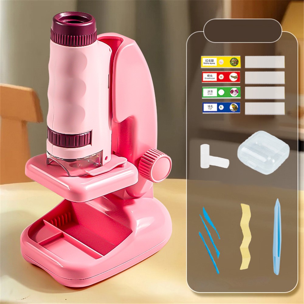 2507 Portable Handheld Microscope with Stand for Kids 180X Magnification STEM Optical Microscope Educational Tool