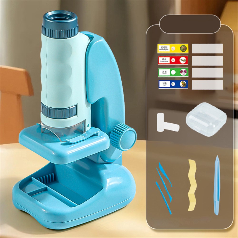 2507 Portable Handheld Microscope with Stand for Kids 180X Magnification STEM Optical Microscope Educational Tool
