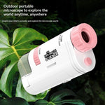 60X-200X Kids Portable Handheld Microscope Outdoor Scientific Microscope with LED Light