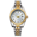 WLISTH Lovers Quartz Wrist Watch Stainless Steel Band Watch with Calendar