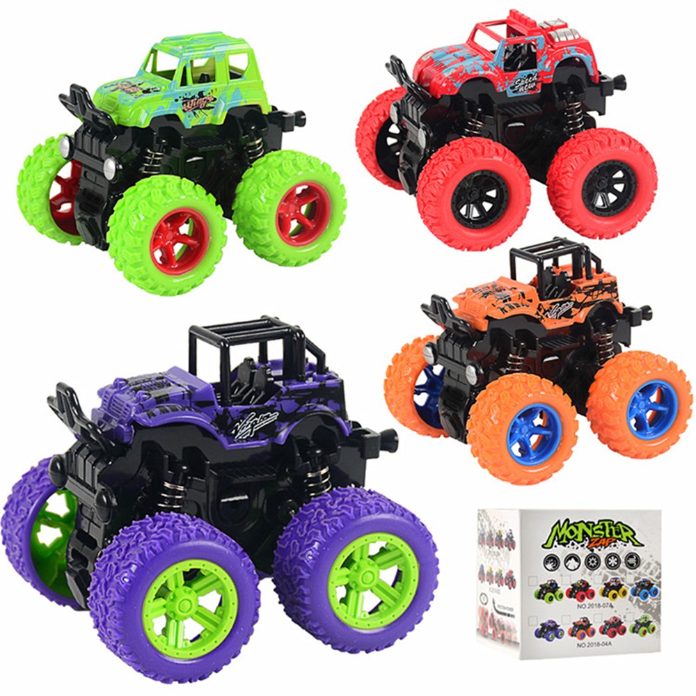 9 cm liten jeep terrängfordon stark fyra stora hjul tröghetsskala friktionskraftbil pojkelekseks