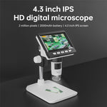 Inskam307 1000X 4.3-inch HD 1080P LCD Digital Microscope Adjustable Desktop Microscope Camera with 8-LED (Support 10 Languages)