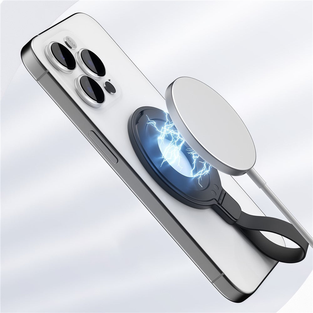 Magnetic Kickstand Metal Phone Grip Ring Holder with Finger Strap